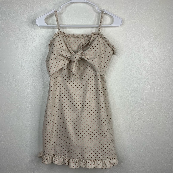 essue Dresses & Skirts - Essue Tan color with polka dots dress Size: S